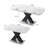 Modern Square Dining Table, Stretchable, Printed White Marble Table Top+MDF Black X-Shape Table Leg with Metal Base