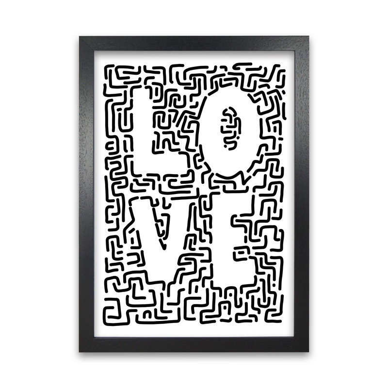 Doodle Love Original - Print, Black Frame, 30cm H x 21cm W x 3cm D