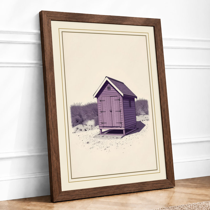 Solitary Shelter Minimalist - Framed Print, A3 - 42.0 x 29.7 cm, Walnut