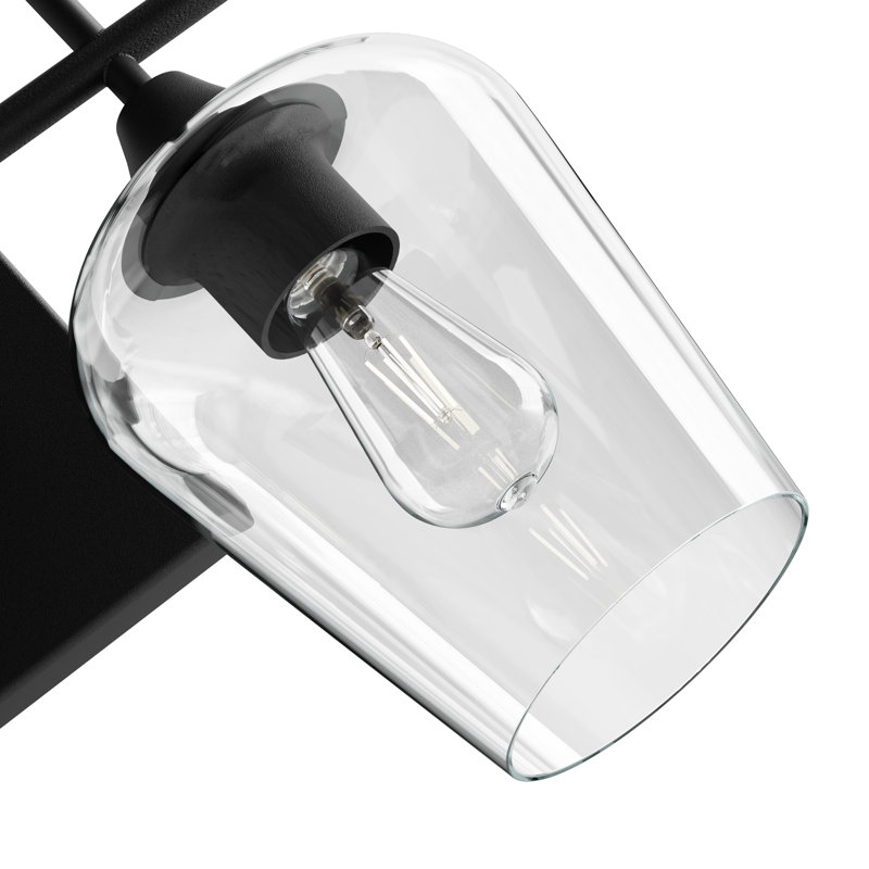 Éclairage pour meuble-lavabo à intensité variable Herminie, Noir mat, Clair, Deux lumières
