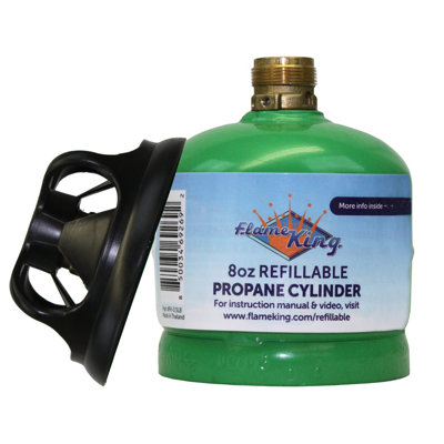 Flame King 1/2LB Refillable Empty Propane Tank for Small Propane Lamps, Lanterns and Camp Stoves