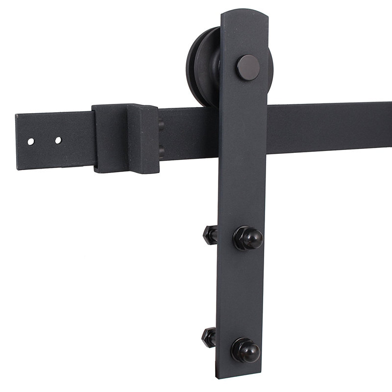 Panelled Wood Z Bar Barn Door with Installation Hardware Kit, Walnut Stain, 24" x 84"