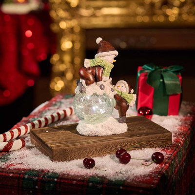 Snowman Statue with LED Lights Lighted Christmas Decor Battery Operated Indoor Use Only