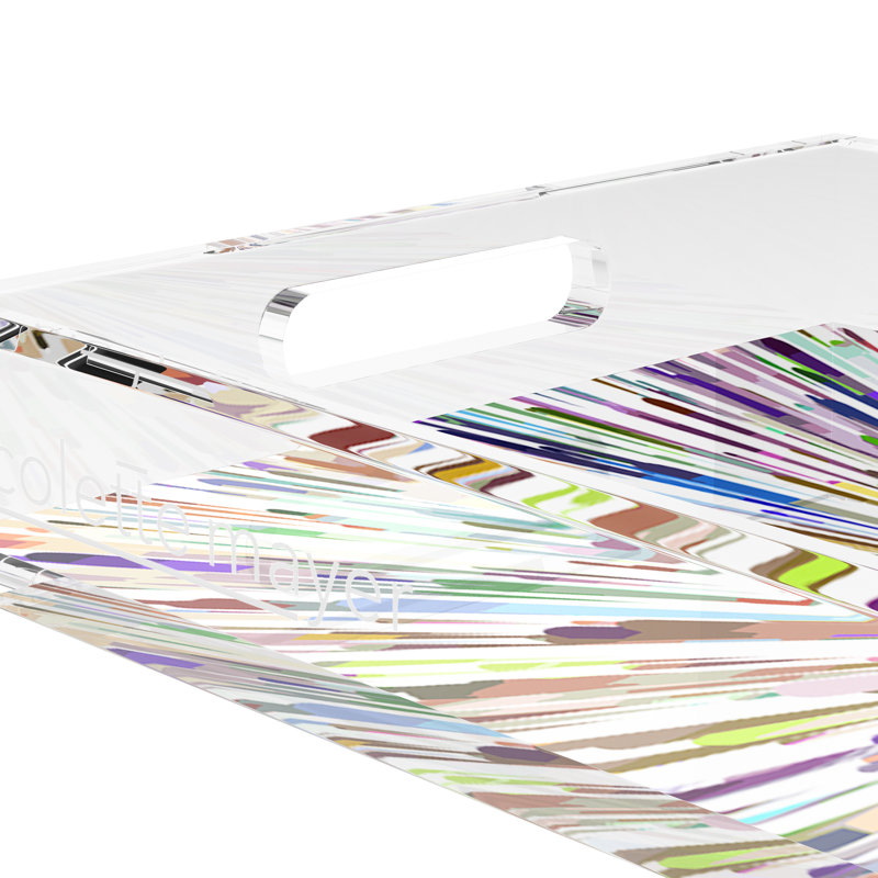 Fireworks Acrylic Rectangle Decorative Tray, White, 2" H x 22.5" W x 14.5" D