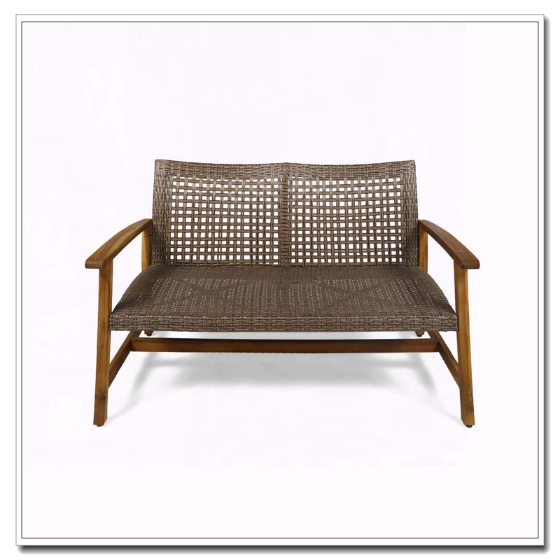 Causeuse d'extérieur en bois d'acacia, Naturel