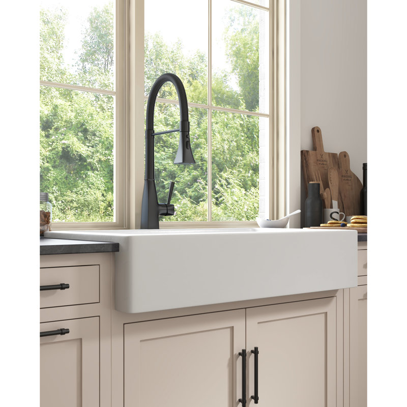 Pull Down Kitchen Faucet In Matte Black, Stainless Steel Fabricated, Rust Coating, 360 Rotating Nozzle For User- Water Supply Faucet, Black Design, Corrosion Layer, Easy Reach