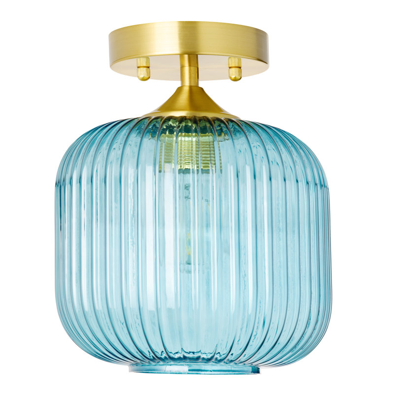 Plafonnier globe bleu 10,25 "H, Bleu