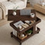 Petite table basse avec roulettes, table d'appoint multifonctionnelle rotative à 360 °, table de bout roulante avec compartiment de rangement, table de chevet mobile pour le salon, la chambre et le mobilier de maison-130829416