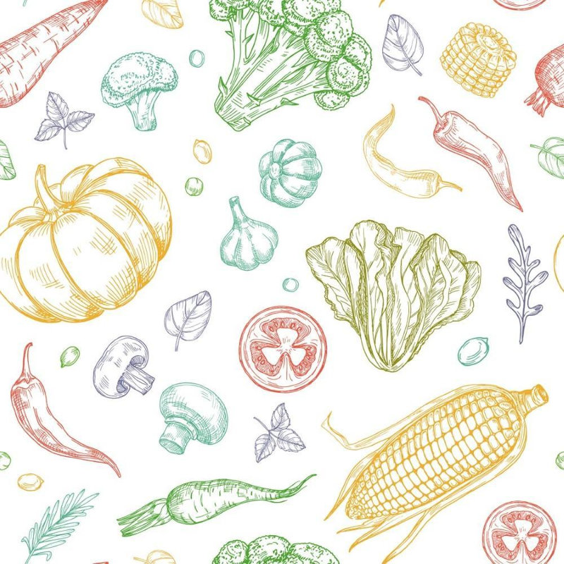 Vegetables Peel & Stick Wallpaper N013255
