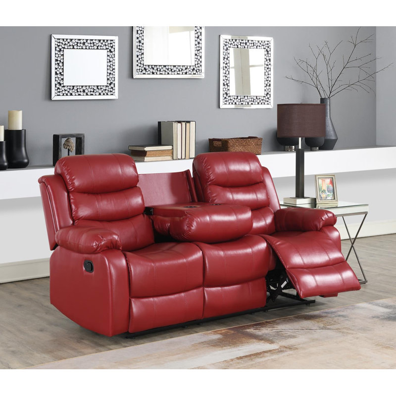 Upholstered Home Theater Seating with Cup Holder