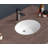 19"x16" White Ceramic Oval Undermount Bathroom Sink with Overflow
