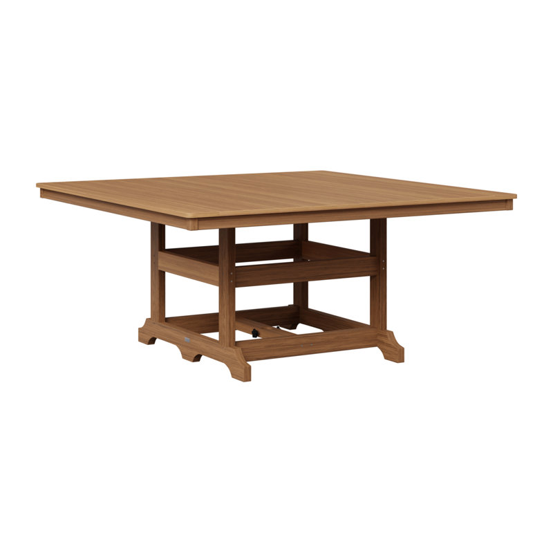 Garden Classic Outdoor Square Dining Table, Antique Mahogany, Natural Teak