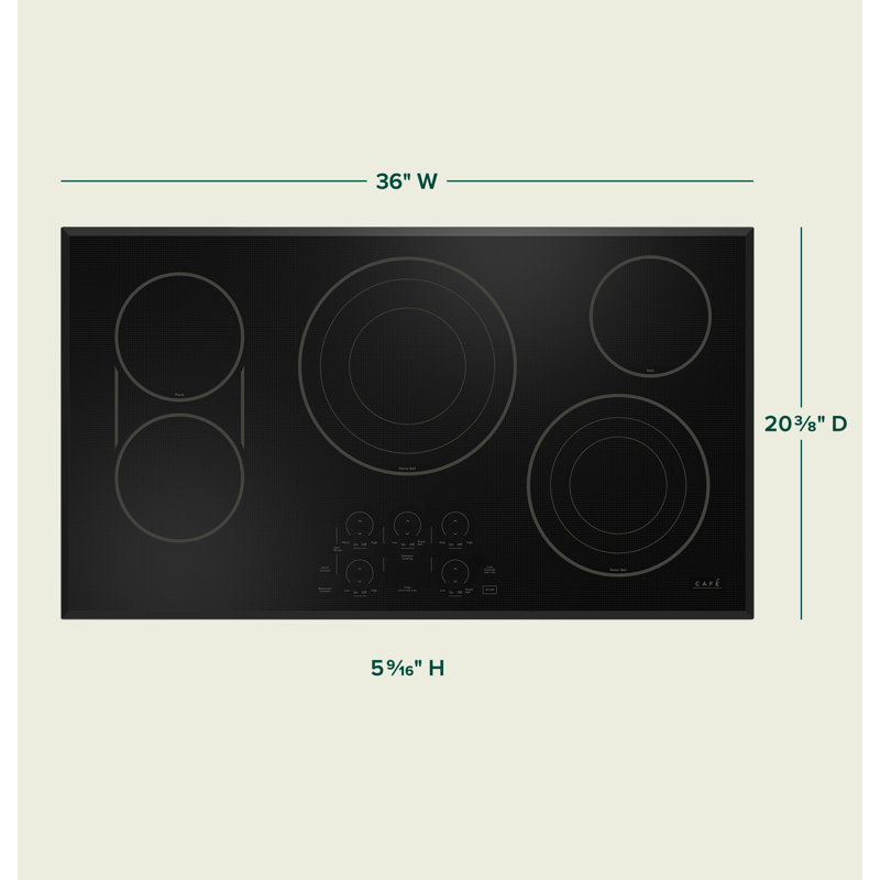 36.13" Electric Cooktop with 5 Elements, Black
