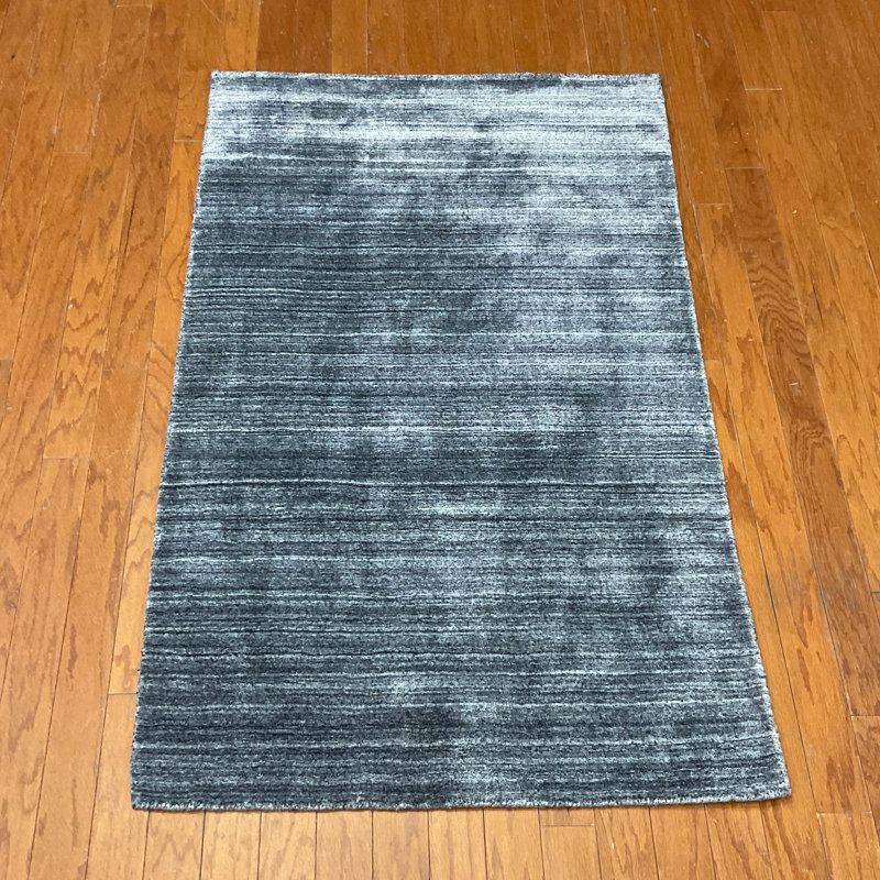  Handmade Modern Gabbeh Bamboo Silk Rug, Rectangle 3 pi x 5 pi