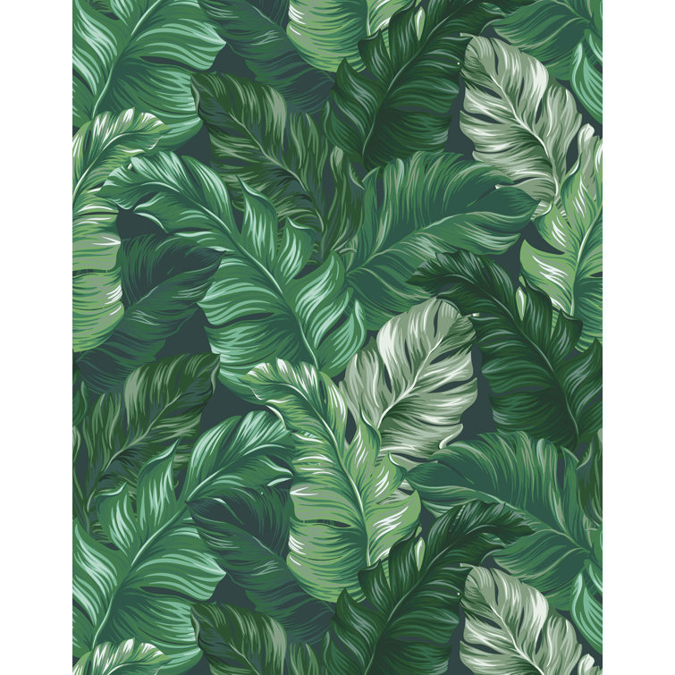 Vensey 7m x 75cm Matte Tropical Jungle Leaf Wallpaper Roll