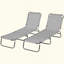Chaises longues de piscine pliantes 2 pièces, chaises de bronzage d'extérieur avec dossier inclinable à 5 niveaux, structure en acier pour la plage, la cour, le patio-1258565160