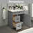 30'' Bathroom Vanity Sink Base with Drawers Cabinet in Light Grey Shaker