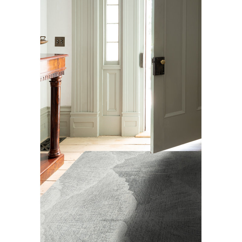 Gingko Hand Tufted Gray Area Rug, Rectangle 5' x 8'