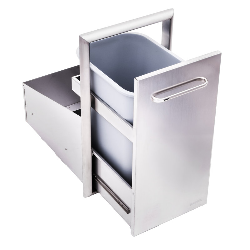 Rangement à déchets 12,31 po en acier inoxydable pour l'extérieur