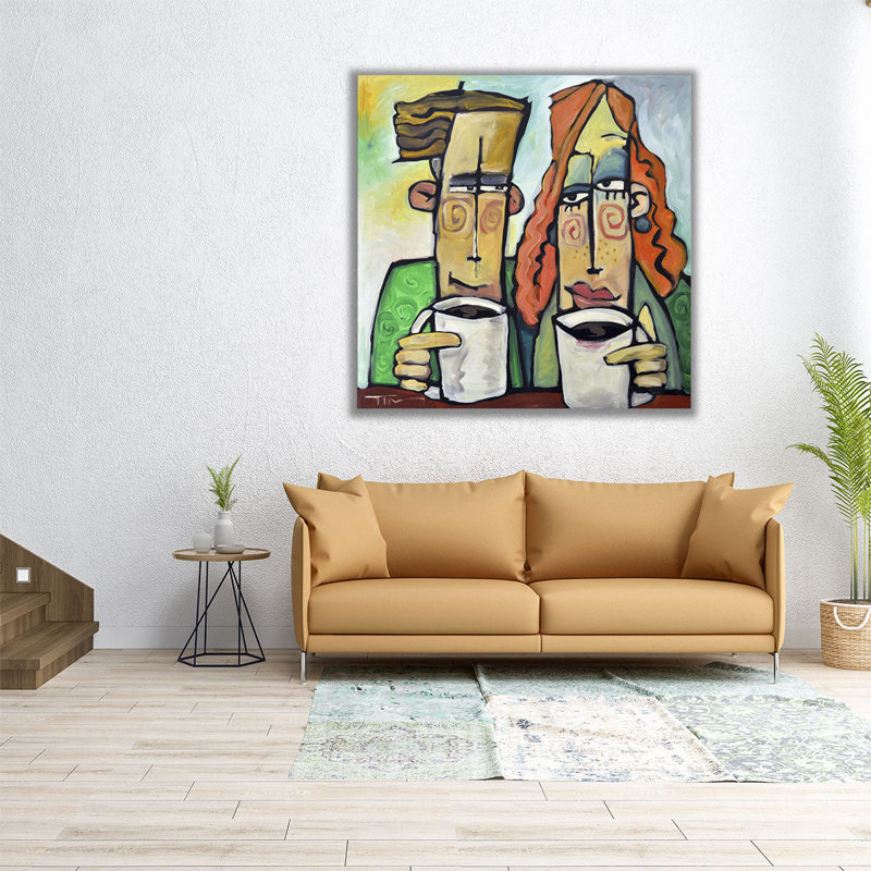 «Coffee Date», reproduction d'art sur toile, H 30 po x l 30 po