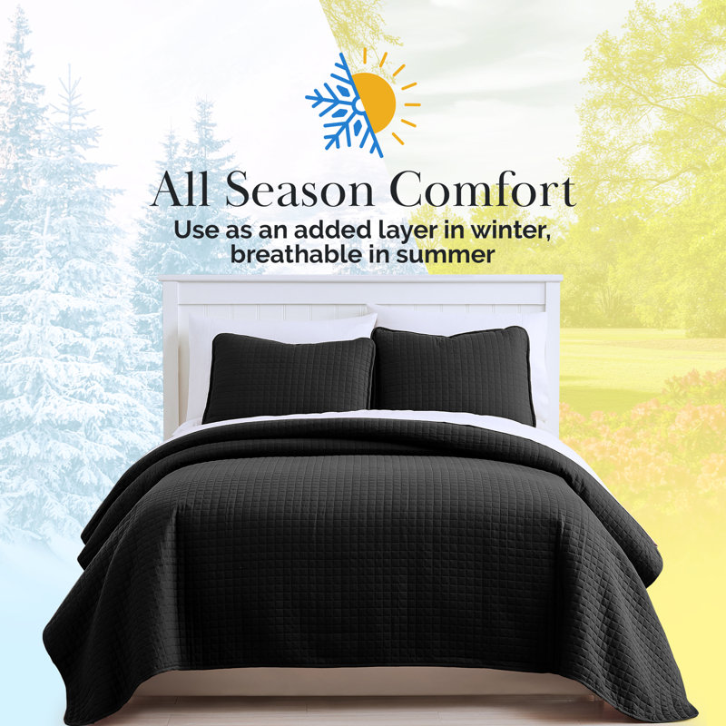 Vilano Springs ® Oversized, Light-Weight Hotel Quality Quilt Set with Matching Shams, King/Cal. King Quilt + 2 King Shams