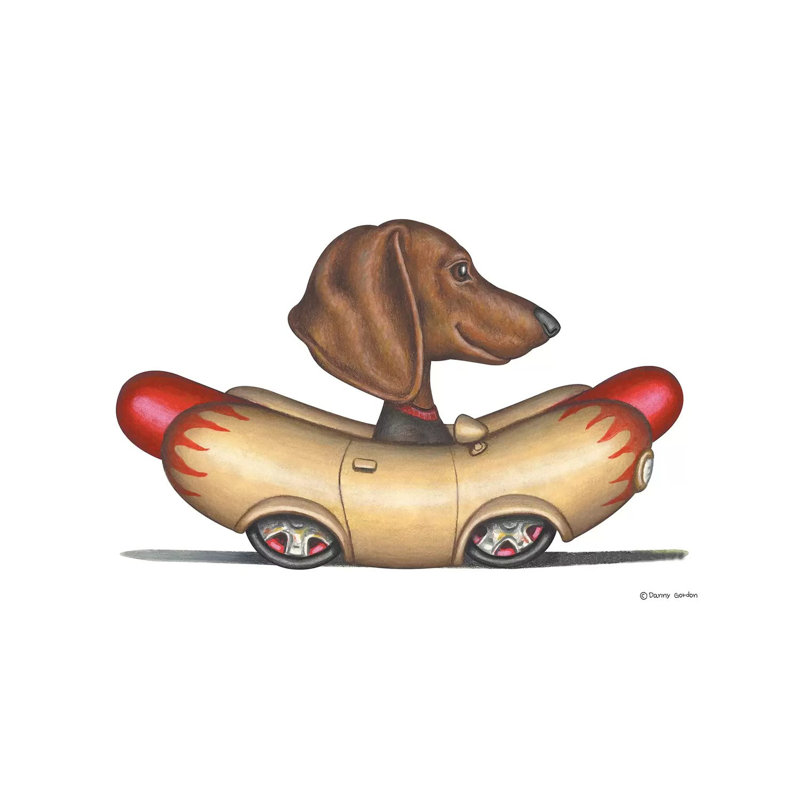 Impression sur toile tendue «Dachshund» par Danny Gordon, H 18 po x l 26 po x P 1,5 po