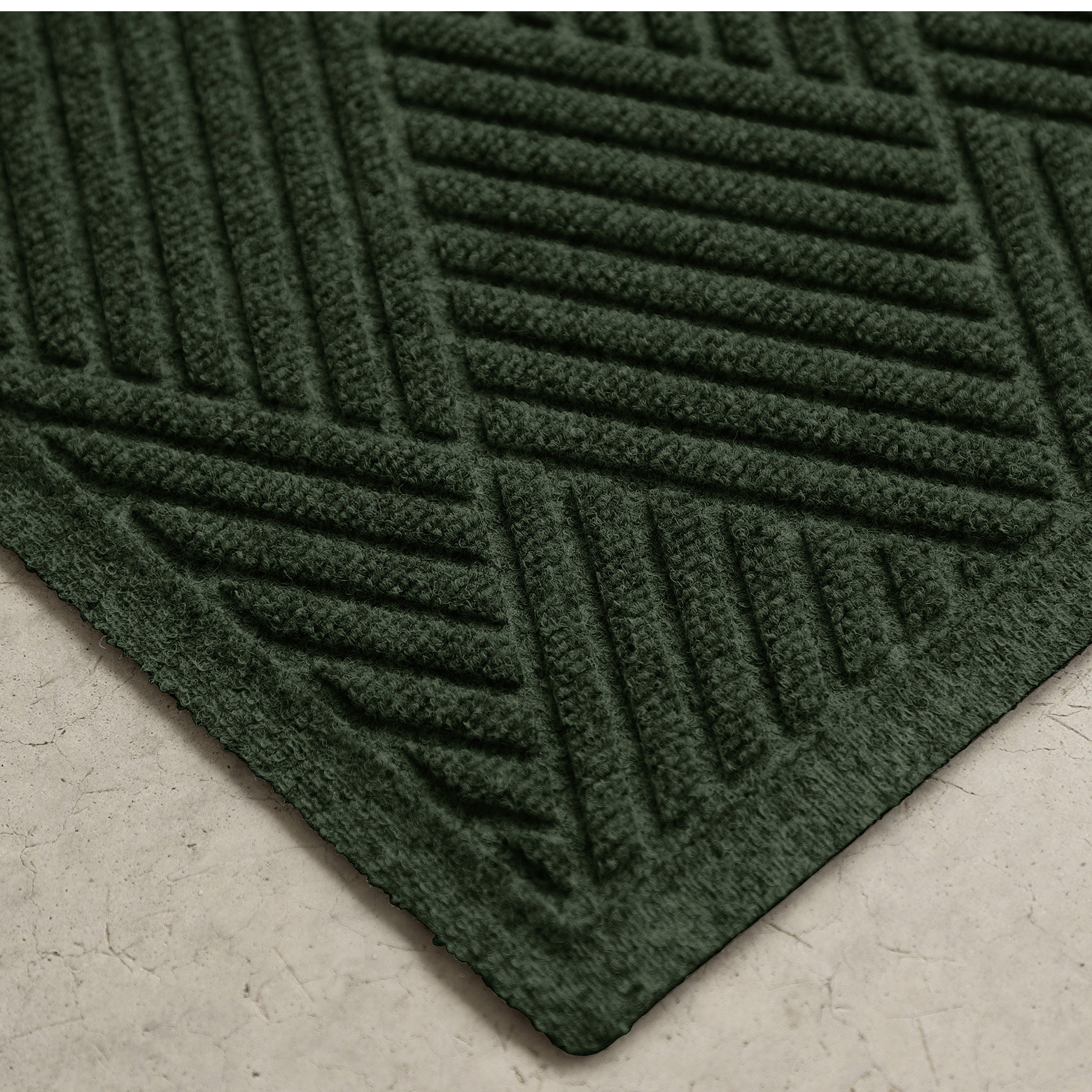 WaterHog Diamonds Non-Slip Doormat, Evergreen, Rectangle 4' x 6'