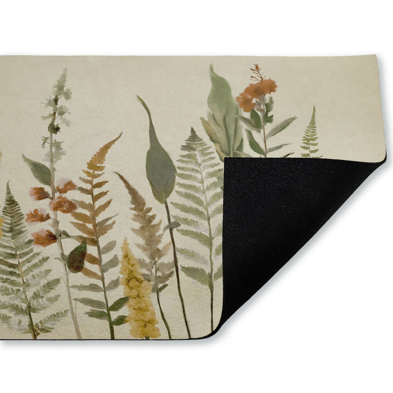 Tapis de porte simple imprimé à motif botanique simple d'automne, par Elizabeth Medley, 18 po x 30 po