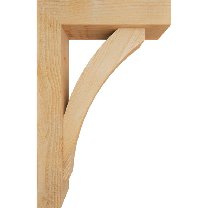 Thorton Block Bracket with Offset Brace, 34 x 22, 6"W Douglas Fir (Rough Sawn)
