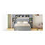 Grand lit en bois avec armoire tout-en-un, tablette et prises, gris-719874203