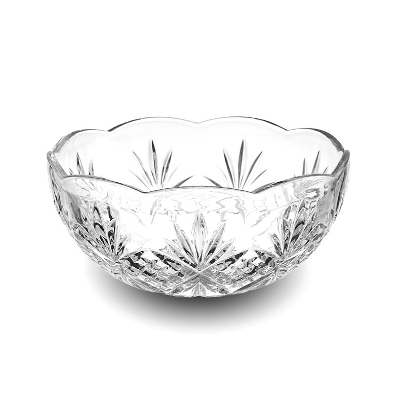 Dublin Crystal 3 Piece Scalloped Serving Bowl Set