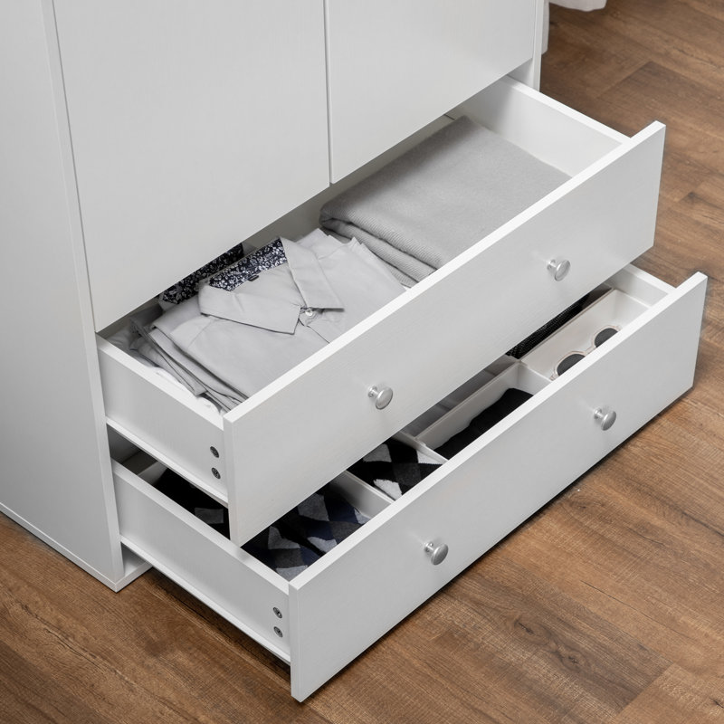 Armoire-penderie avec tiroirs et tringle pour chambre à coucher