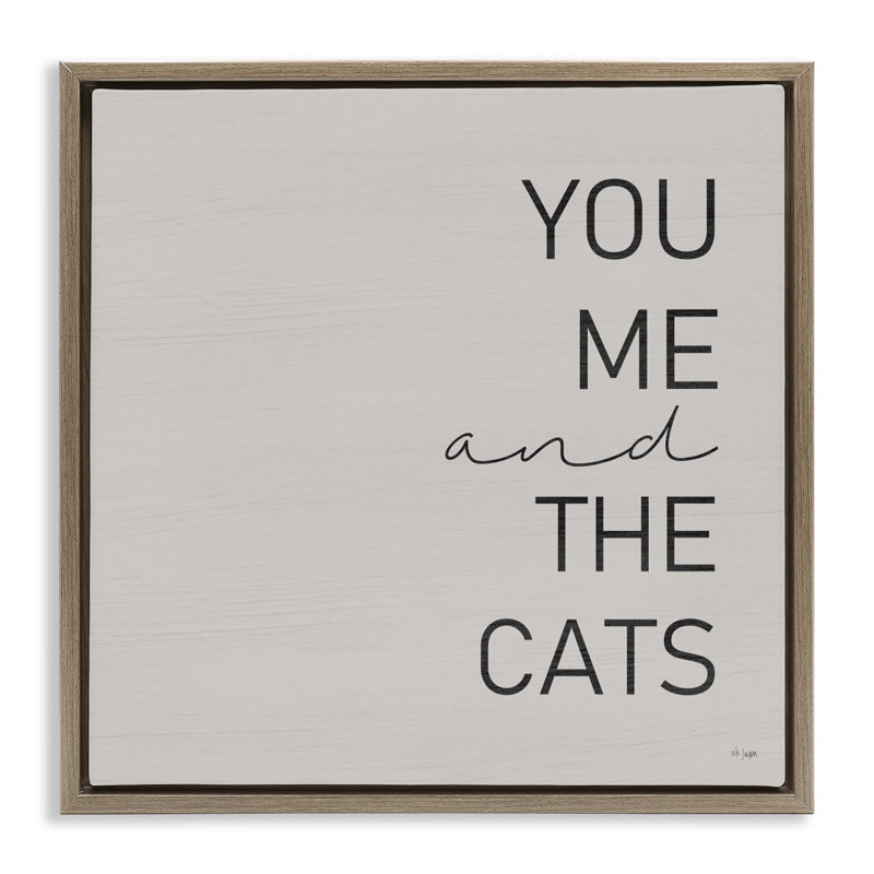 Cadre flottant Minimal You Me & Cats, design par Jaxn Blvd., H 25 po x l 25 po, Cadre flottant orme Montalcino