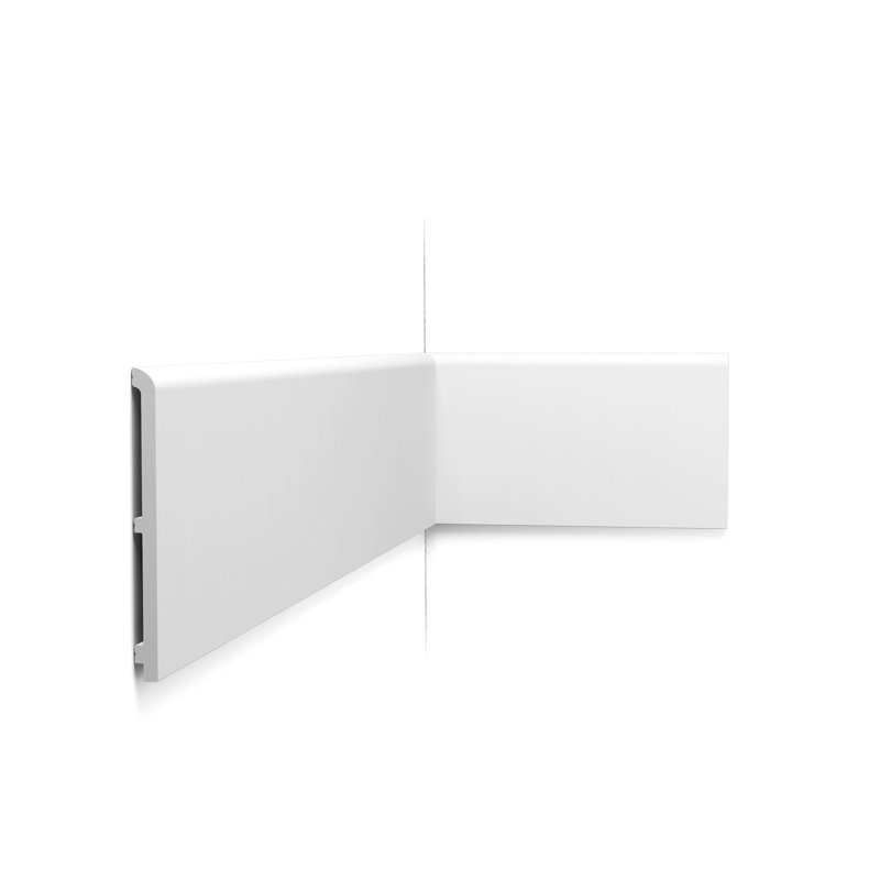 Moulure de plinthe Orac Decor SX212 - H 6 5/8 po x L 78-3 / 4 po - Polystyrène blanc apprêté - paquet de 2, 2