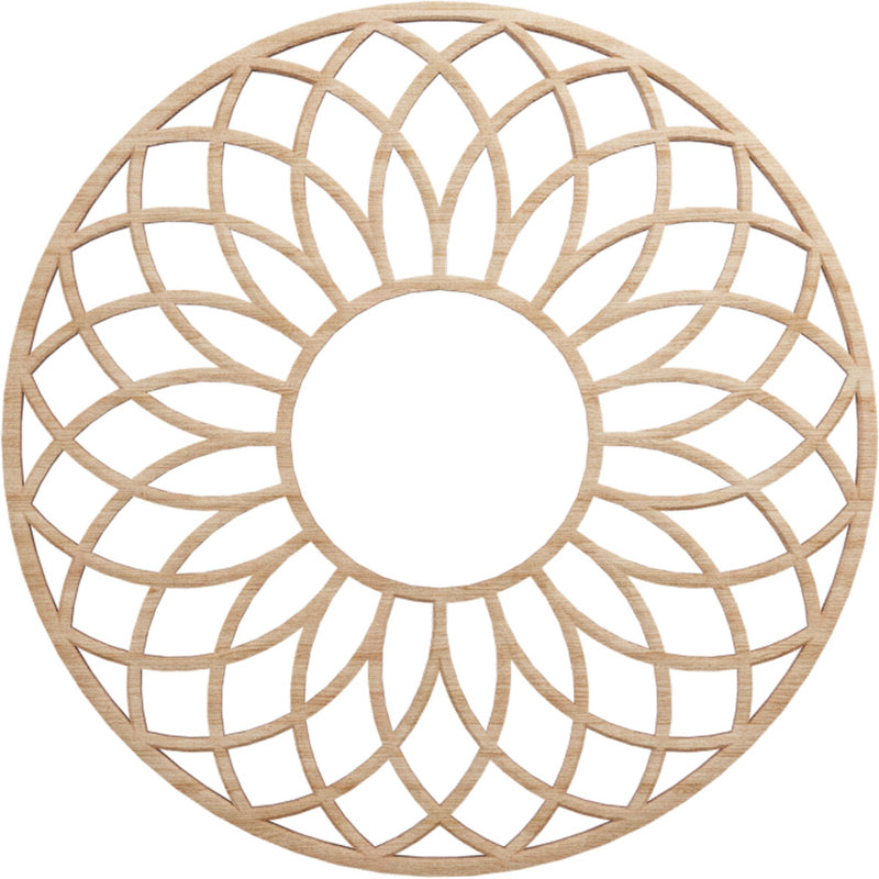 Médaillon de plafond 18 "x 18" x 6 1/8 "x P 1/4" Cannes, Hickory, Aulne, H 18 po x l 18 po x P 0,25 po