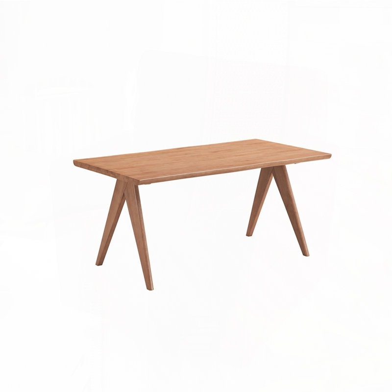 Table de salle à manger de patio avec plateau rectangulaire en bois et 4 pieds en bois