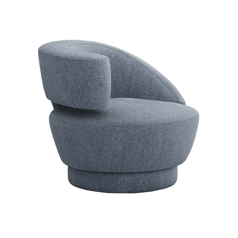 Arabella Upholstered Swivel Accent Chair, Azure Polyester Blend
