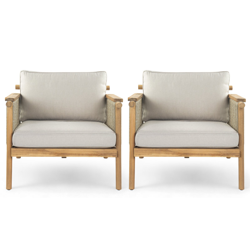 Leatrice Outdoor Club Chair Set