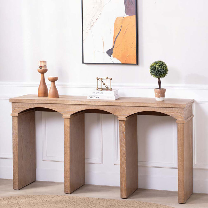 60"Entryway Rustic Wood Console Table
