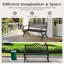 Powder Coated Steel Park Bench