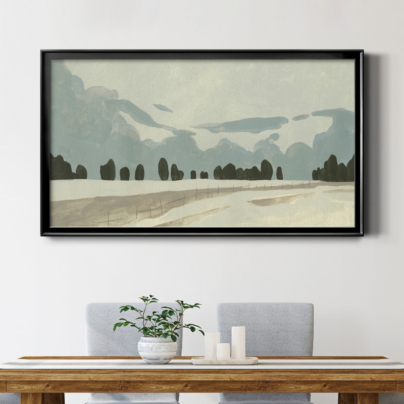 " Farmland Study IV ", Black Closed Corner Framed Canvas, 14.5" H x 26.5" W x 1" D