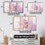 «Pink and Pruple Abstract Shadows I», ensemble d'art mural formes abstraites-107738062-107738063
