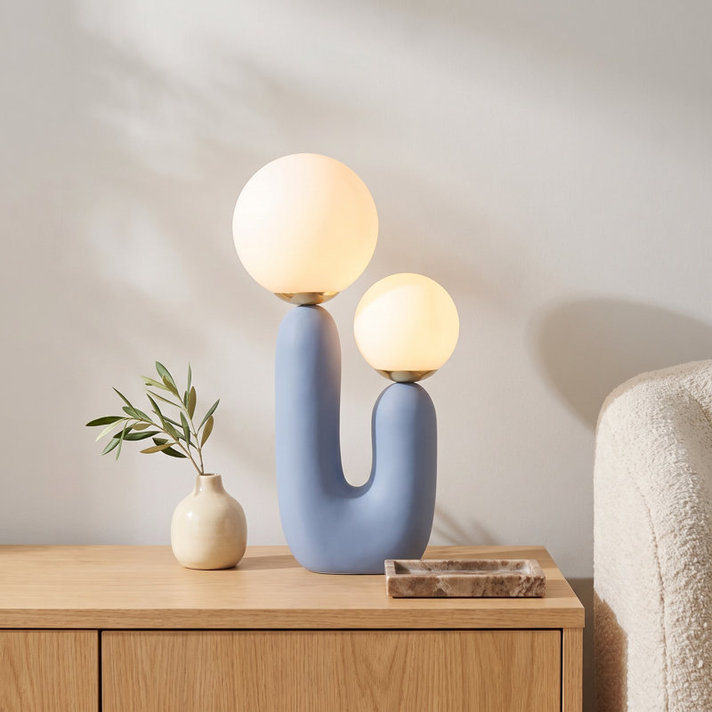Nora Accent Table Lamp, Blue, 22" H x 8" W x 12" D