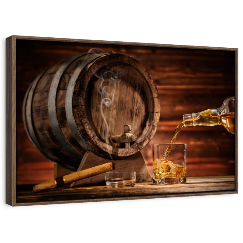 Yarlin Whiskey Barrel Dispenser, 17" H x 25" W