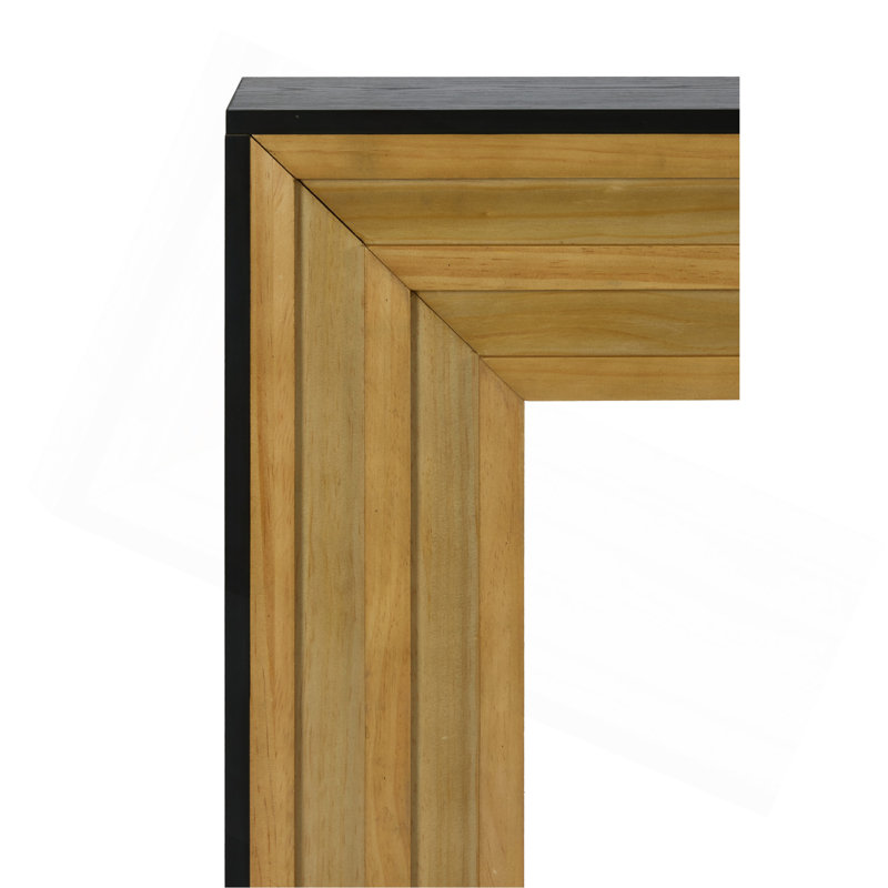 Console Modern Contrast moderne avec structure en bois stratifié et plateau noir