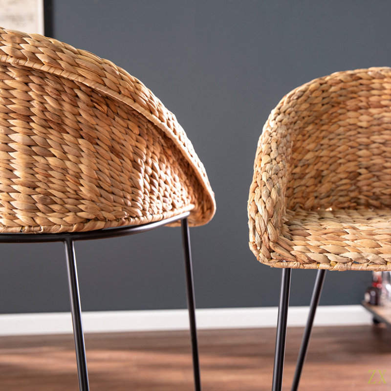Ensemble de 2 tabourets de bar Landrine Water Hyacinth