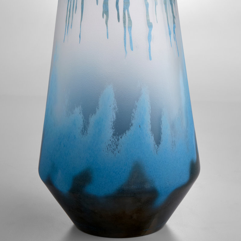 Chuva Handmade Glass Table Vase, 17.5" H x 8.5" W x 8.5" D