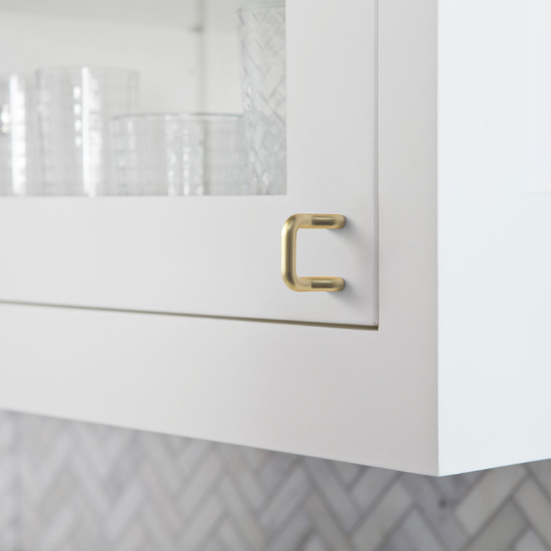 1 1/4" Center To Center Bar Pull, Light Brushed Brass