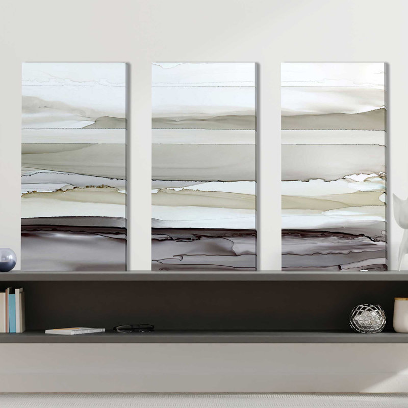 "Shifting C Courants II" par Carol Robinson - peinture sur toile tendue 3 pièces
