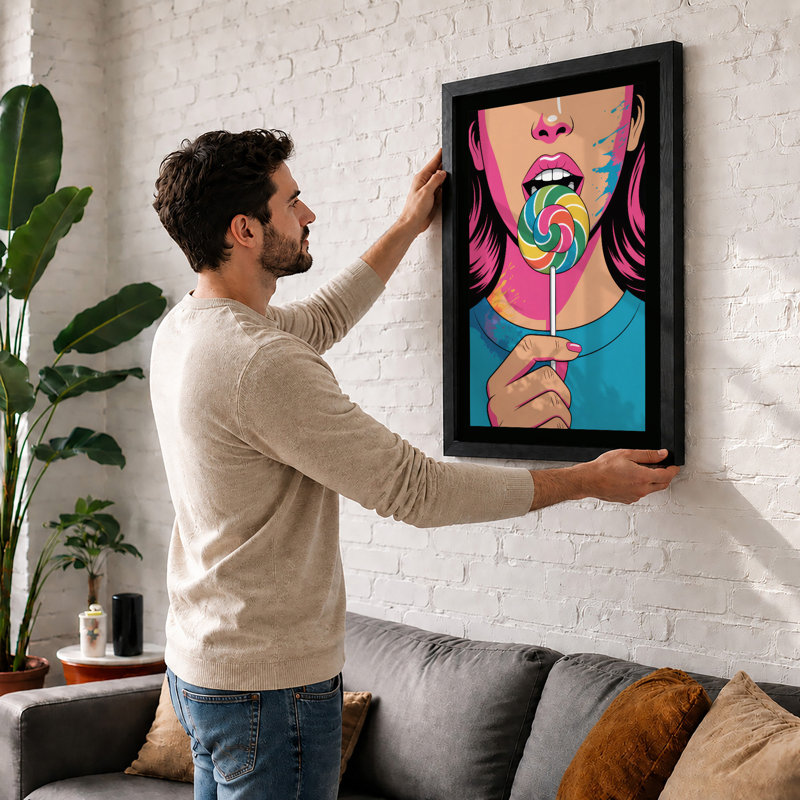 Candy Pop Pop Art - Print, Black, A4 - 29.7 x 21.0 cm
